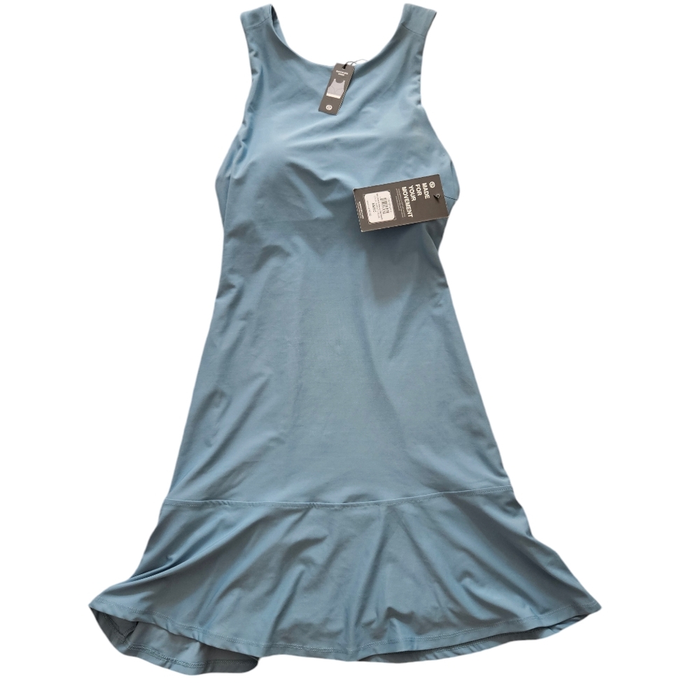 NWT Etonic Light Blue Athletic Golf Tennis Built It Bra Ruffle Hem Dress XS